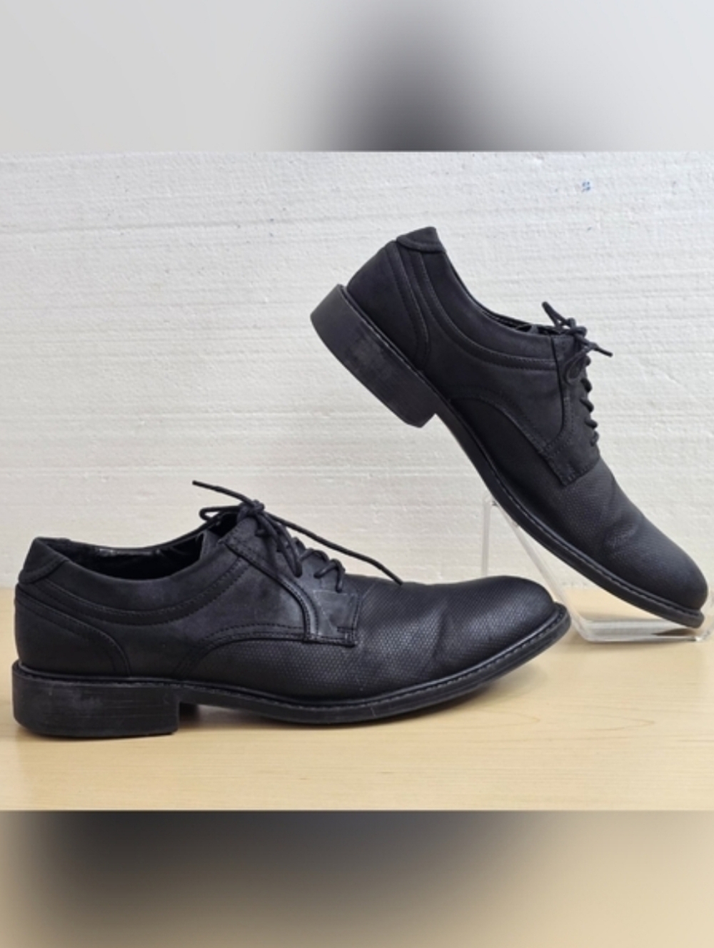 Unlisted Kenneth Cole Men's Buzzer Black Snake Embossed Oxford Dress Shoes, 10.5